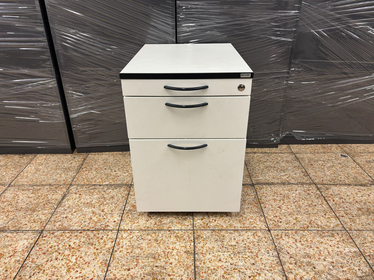Heyne Rollcontainer Weiß / Schwarz mit Hängeregister – Büromöbel Simon